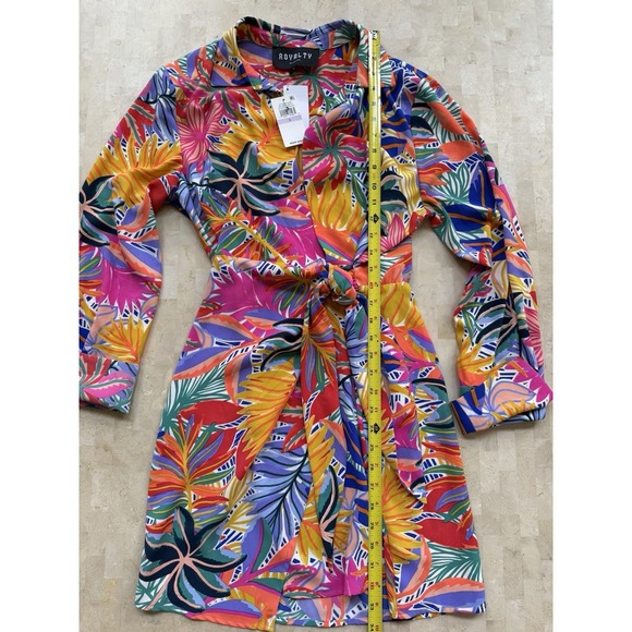 Royalty By Maluma Women's Tropical Wrap Dress Mini Farm Rio Beach Miami NWT Sz 6 - Picture 8 of 11